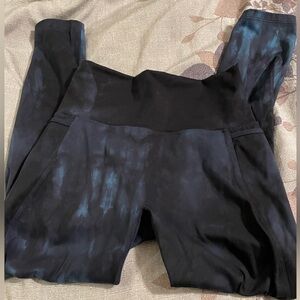 Born Primitive Eccentric Leggings, Size M, Black & Blue Tie-Dye, EUC